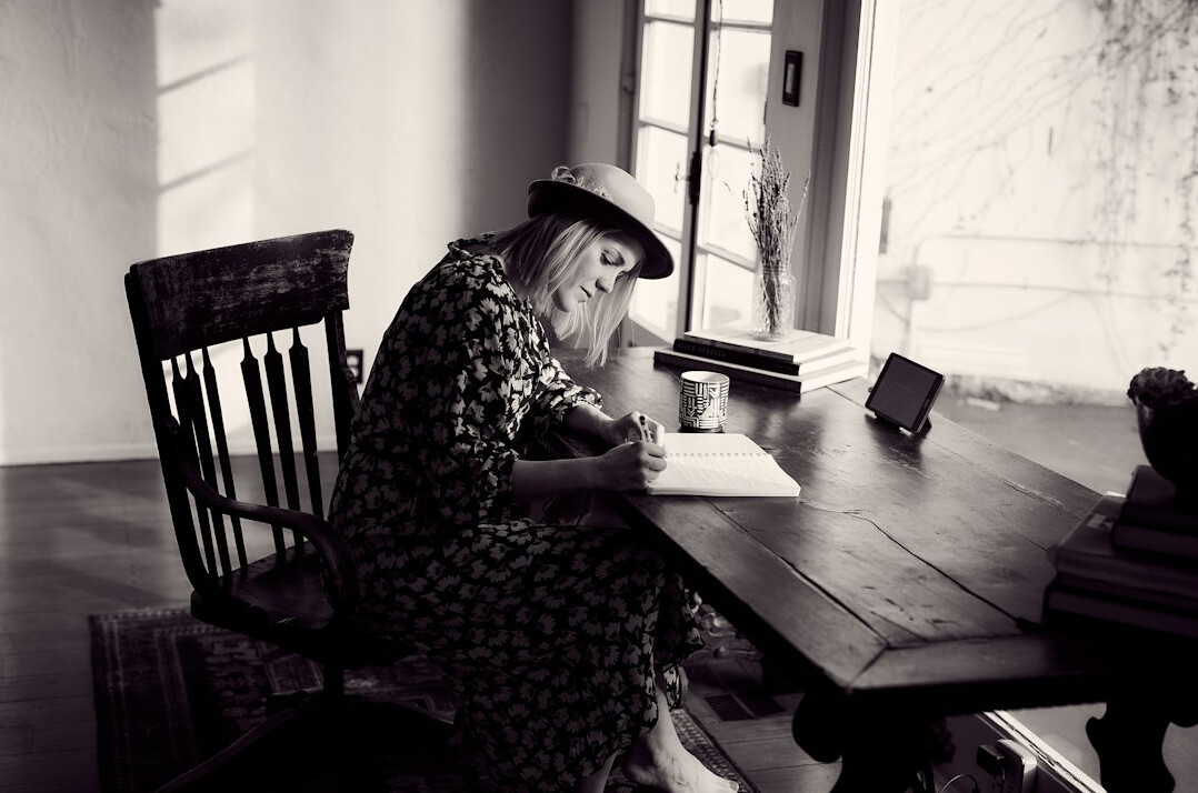 woman reading old letters