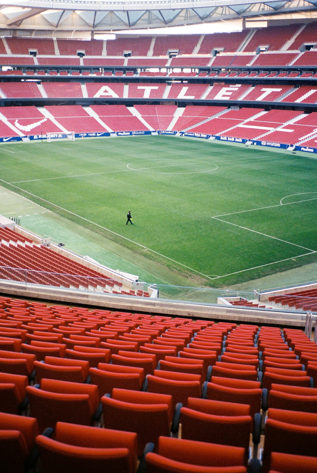 Football stadium full of fans during a match